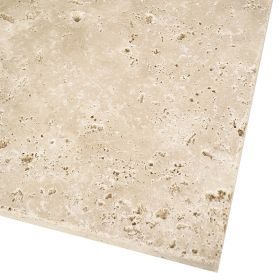 Płytki trawertyn kamienne naturalne podłogowe ozdobne trawertynowe szczotkowany Ivory Classic Beżowy 61x40,6x1,2 cm kamień
