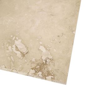 Płytki trawertyn kamienne naturalne podłogowe ozdobne trawertynowe szpachlowany Ivory Beżowy kamień naturalny 61x61x1,2 cm