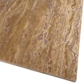 Płytki trawertyn kamienne naturalne podłogowe wypełniony szlifowany Walnut Dark 60x30x1,5