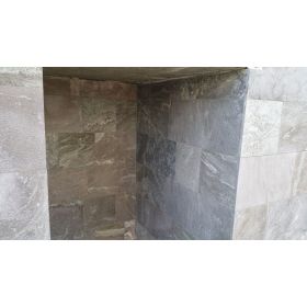 płytki kwarcytowe steel grey kamień naturalny szary płomieniowany  elewacja