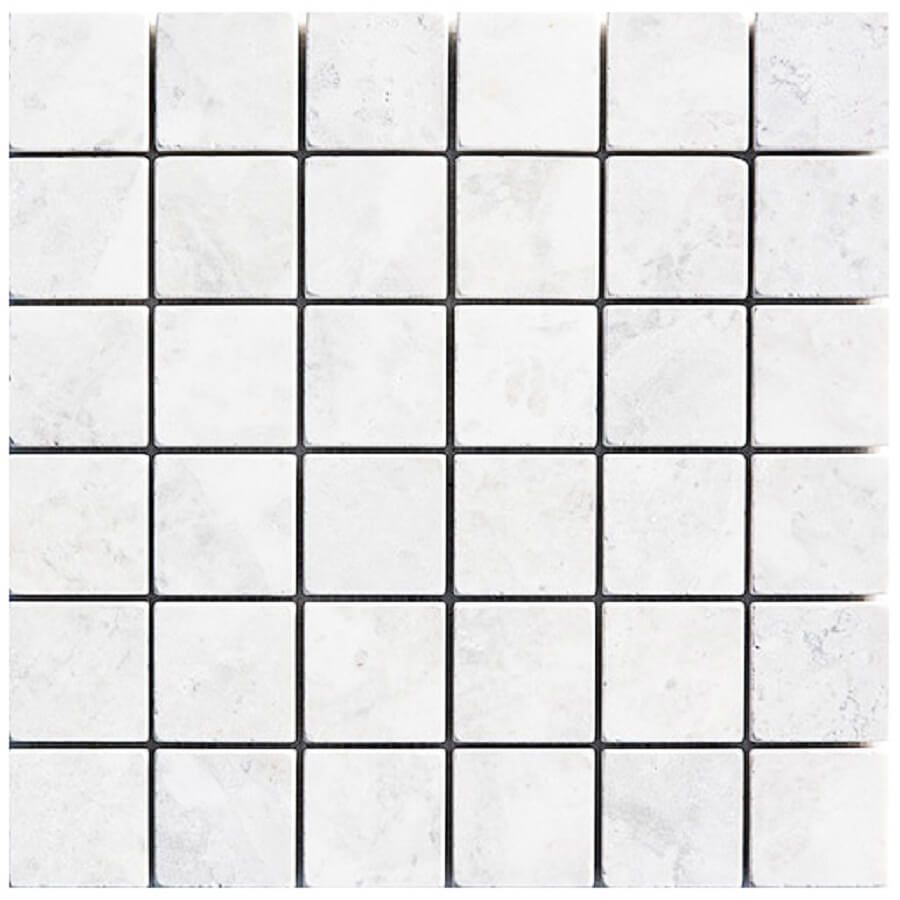mozaika kamienna marmurowa mugla grey kostki 30,5x30,5 białe