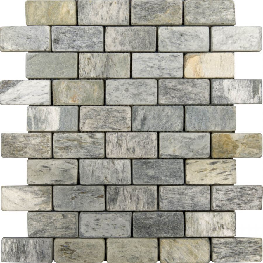 mozaika kamienna z łupka Silver Shine Brick