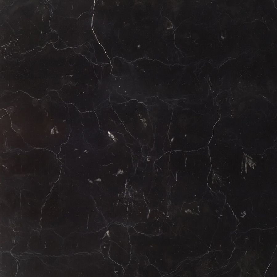 Płytki marmurowe kamienne naturalne podłogowe Nero Marquina polerowany 30,5x30,5x1 cm