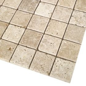 mozaika kamienna trawertynowa naturalna Classic / 30,5 x 30,5 x 1 cm / kostka 4,8 x 4,8 x 1 cm
