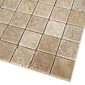 mozaika kamienna trawertynowa naturalna  Noce / 30,5 x 30,5 x 1 cm / kostka 4,8 x 4,8 x 1 cm