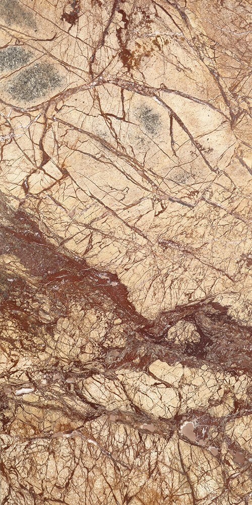Płytki marmurowe kamienne naturalne podłogowe Rain Forest Brown szczotkowany 61x30,5x1,2 cm
